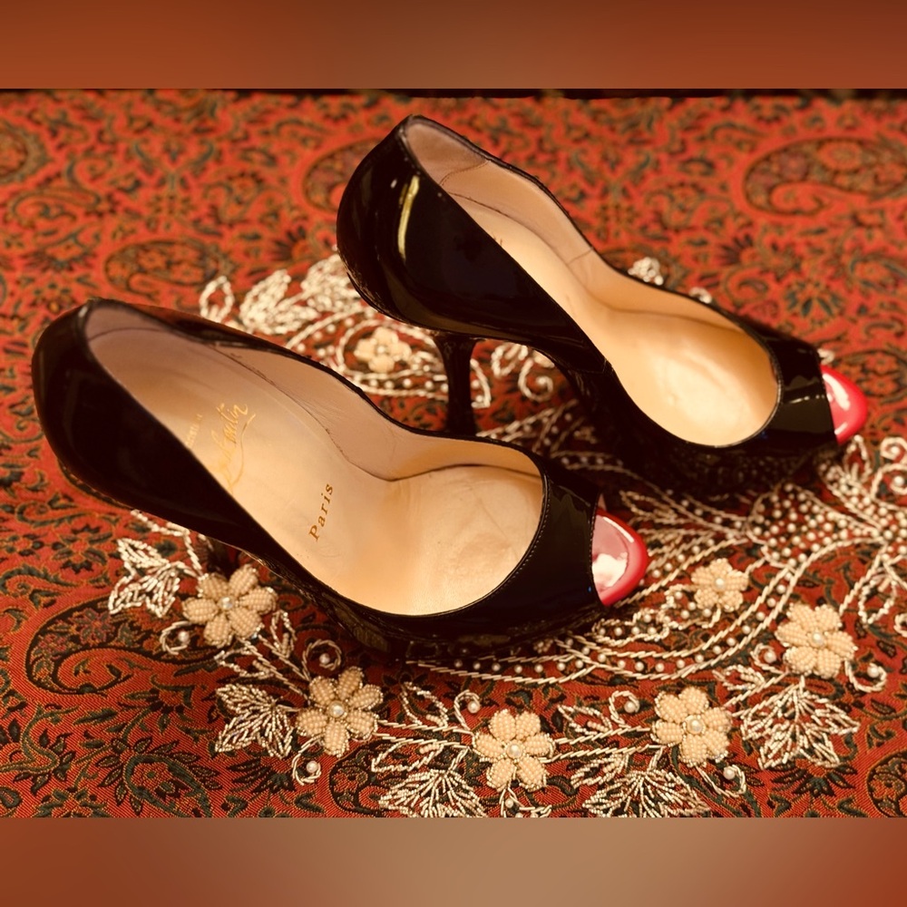 Christian Louboutin Maryl 120 Patent BK 78 BLACK/RED 018